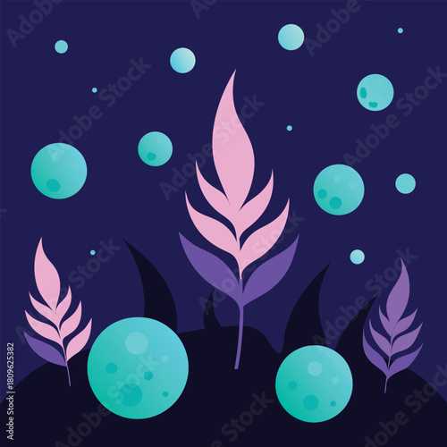 Surreal candy world vector pattern with floating sweets