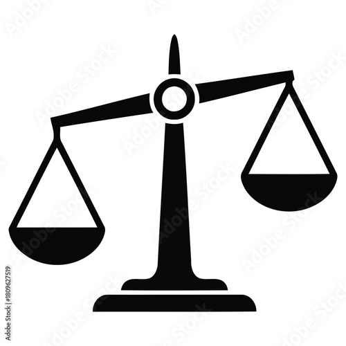 Sleek justice scales illustration symbolizing balance and legal integrity for law firms, government agencies, and educational resources