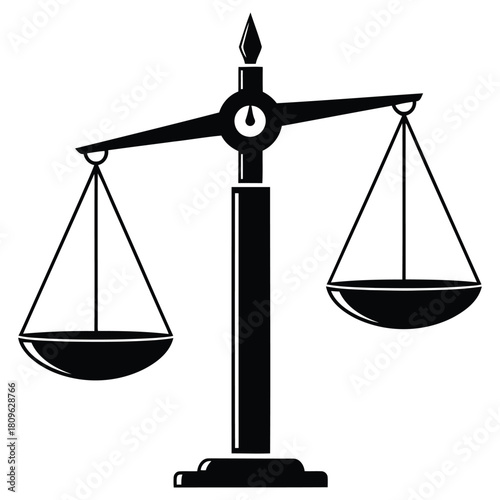 Elegant scales of justice symbol for legal firms and law offices representing fairness and balance in court decisions with a modern graphic design