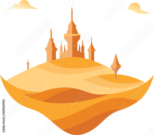 Surreal floral geometry pattern with luminous orbs