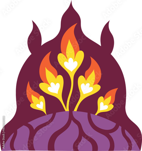 Surreal fog valley pattern with transparent foliage