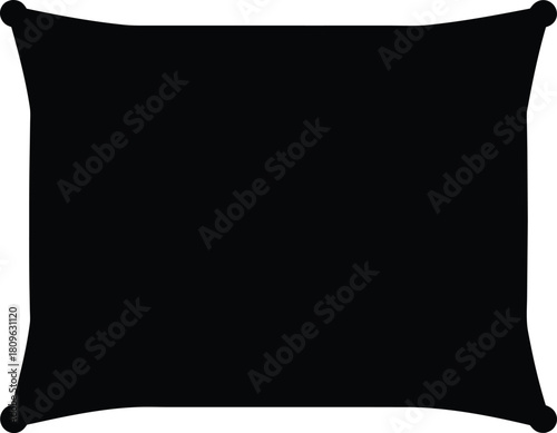 Pillow icon vector, Black pillow silhouette vector, home decor design, interior furnishing illustration