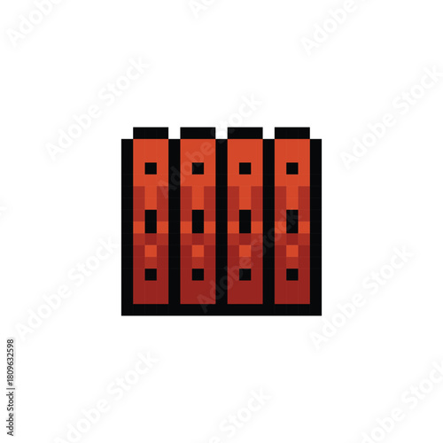 Pixel art wooden fence graphic vector