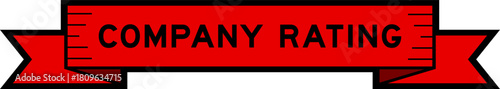 Ribbon label banner with word company rating in red color on white background