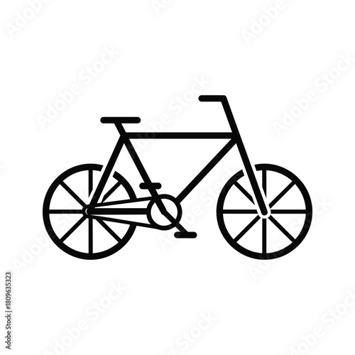 Illustration of a bicycle with a frame, wheels, seat, and handlebars isolated on