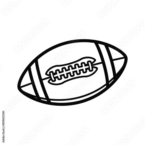 American football line icon isolated on sport equipment outline vector illustration