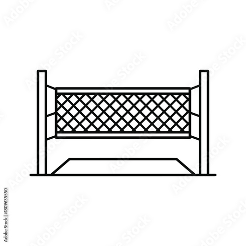 Tennis net line icon isolated on sport equipment outline vector illustration