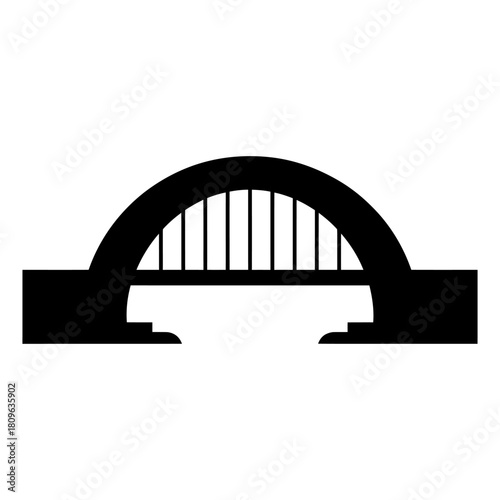 simple arch Bridge icon Silhouette vector on white background