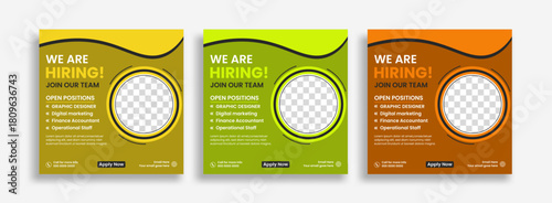 We are hiring social media post template design for job opportunity with graphic design position offer