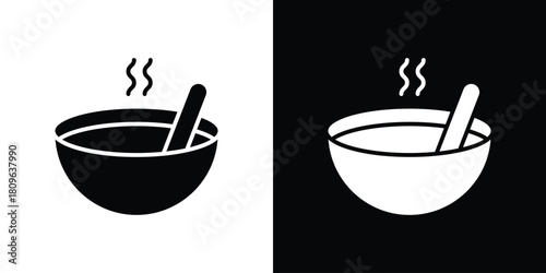 Bowl of soup icon design element for website and app ui design projects