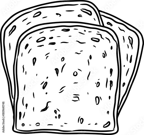 Hand Drawn Slices of Bread