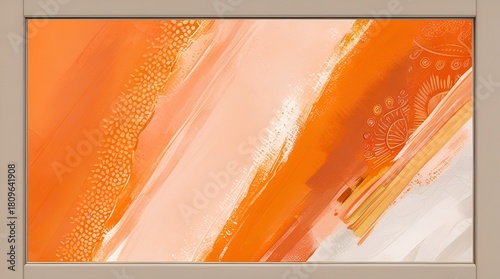 Abstract Carrot Orange background with bold energetic gradients, smooth flowing curves, and vibrant warm tones creating a lively, uplifting atmosphere