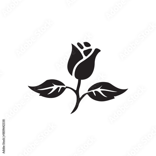 Rose Flower bBlack Icon Victor-3