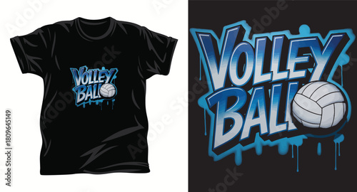 volleyball vector graphic t shirt design print.