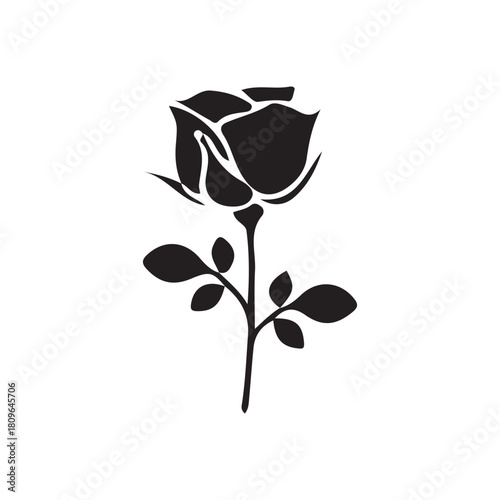 Rose Flower bBlack Icon Victor-5