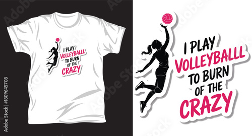 volleyball vector graphic t shirt design print.