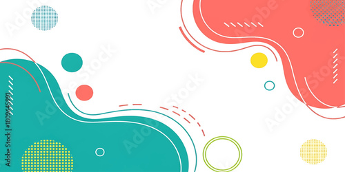 Colorful Easter eggs abstract vector illustration banner design with spring floral pattern and creative wave shape frame backdrop