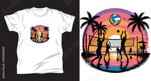 volleyball vector graphic t shirt design print.