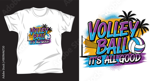 volleyball vector graphic t shirt design print.