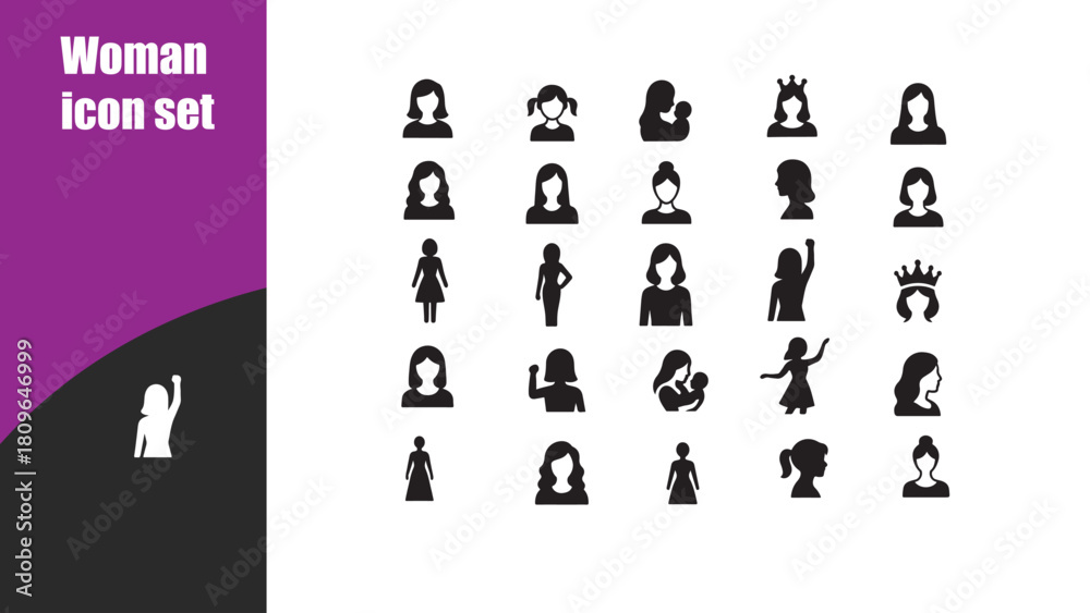 Fototapeta premium Modern Woman icon set