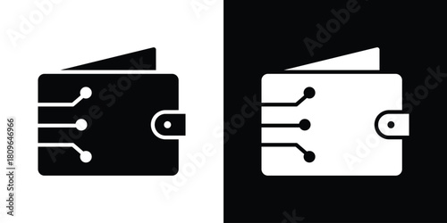 Cryptocurrency wallet icon design element for website and app ui design projects