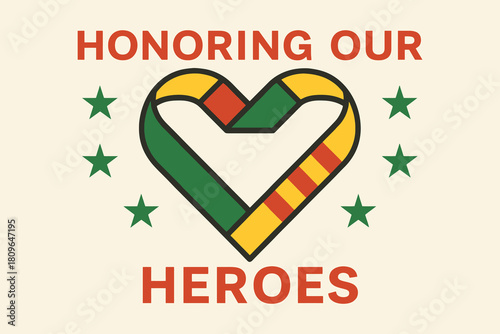 Honoring our heroes with a heart and stars design