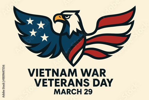 Vietnam war veterans day march 29 eagle with american flag wings