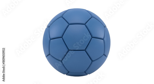 Blue Soccer Ball With Hexagonal Panels football sports