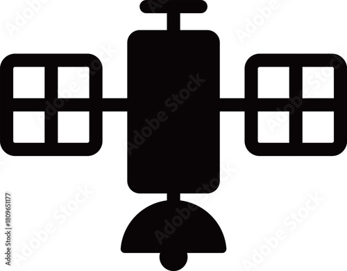 人工衛星のアイコン　モノトーン