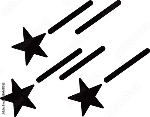 流星群のアイコン　モノトーン