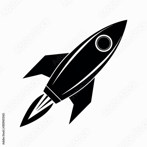 retro rocket vector on white background