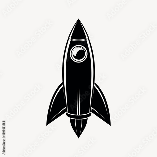 retro rocket vector on white background