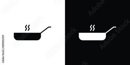 Frying pan icon design element for website and app ui design projects