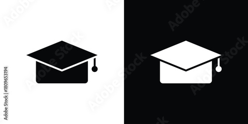 Graduation cap icon design element for website and app ui design projects