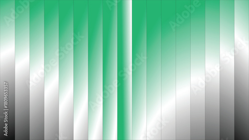 Abstract background with vertical stripes in shades of green, white and black