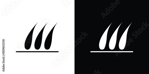 Hair icon design element for website and app ui design projects