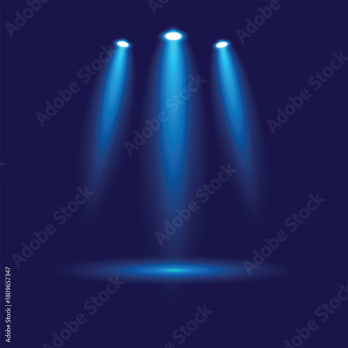 Blue Stage Spotlight Glow Background