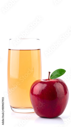 Natural Apple Beverage with Red Apple
