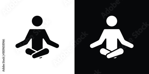 Meditation icon design element for website and app ui design projects