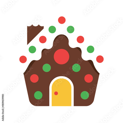 Charming gingerbread house christmas sweet treat holiday baking dessert icon festive food isolated on white background