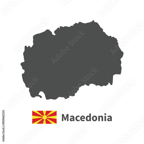 Macedonia flag map illustration on white background