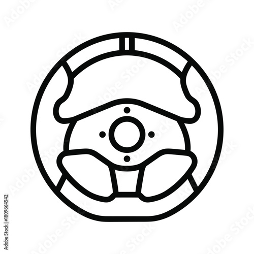 Automotive steering wheel icon representing driving, control, vehicle, transport, and journey