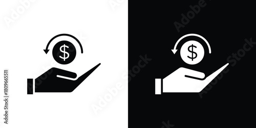 Refund icon design element for website and app ui design projects