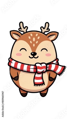 Festive reindeer animation bringing holiday cheer and winter fun to your project with a playful design and joyful spirit, perfect for seasonal content