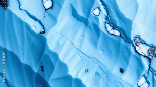 Glacier texture in steel blue and silver tones