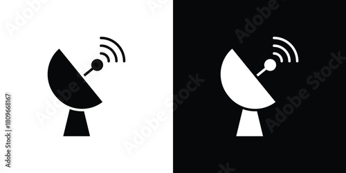 Satellite dish icon design element for website and app ui design projects