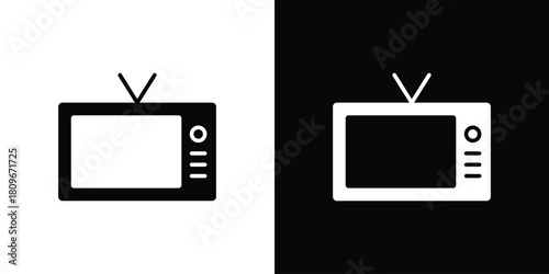 Television icon design element for website and app ui design projects