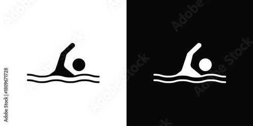 Swimming icon design element for website and app ui design projects