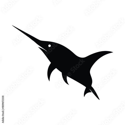 marlin jump silhouette spearfish outline