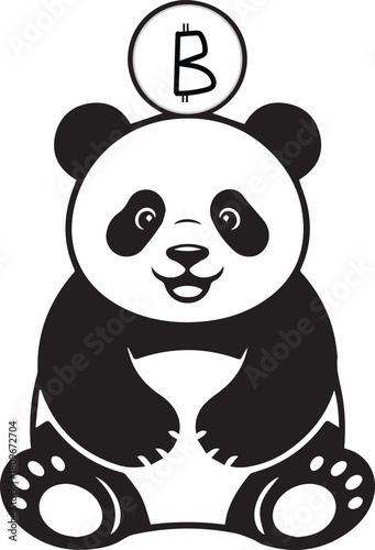 panda bear with bamboo